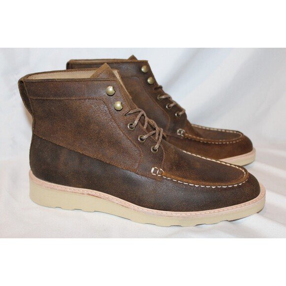 NISOLO MEN'S MATEO SUEDE BOOTS WAXED BROWN $260 NIB